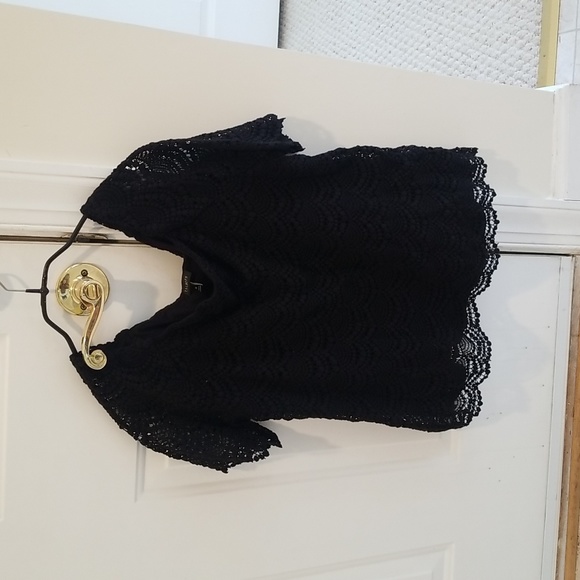 Talbots Black Lace Top with Black Lining - Picture 5 of 5